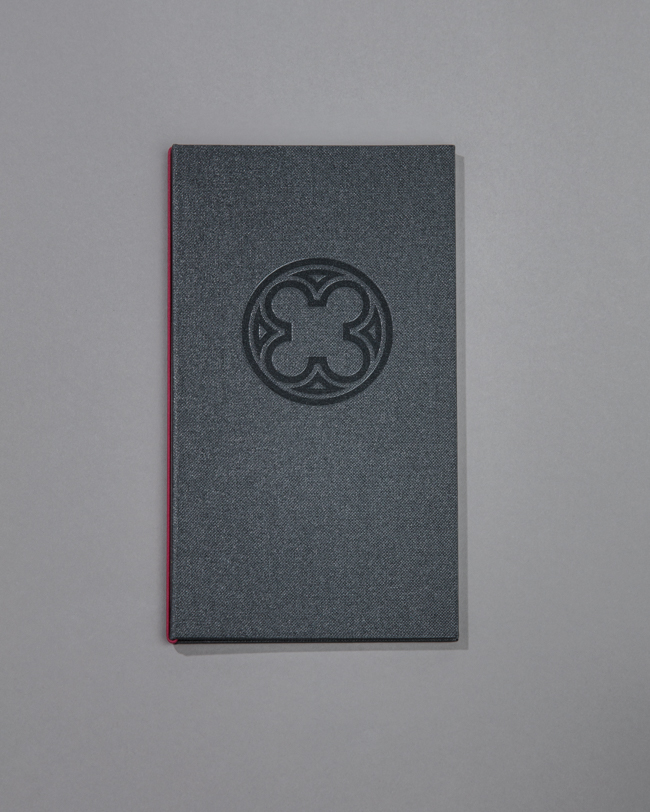 Buchbinderei und Gastronomie Menükarte