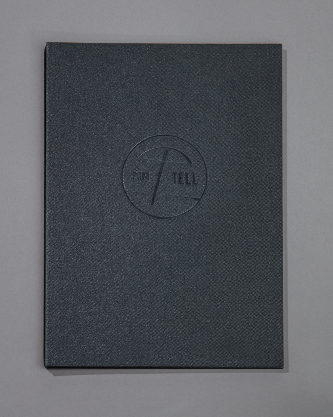 Buchbinderei und Gastronomie Menükarte zum Tell